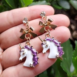 NWOT Unicorn Bow Earrings